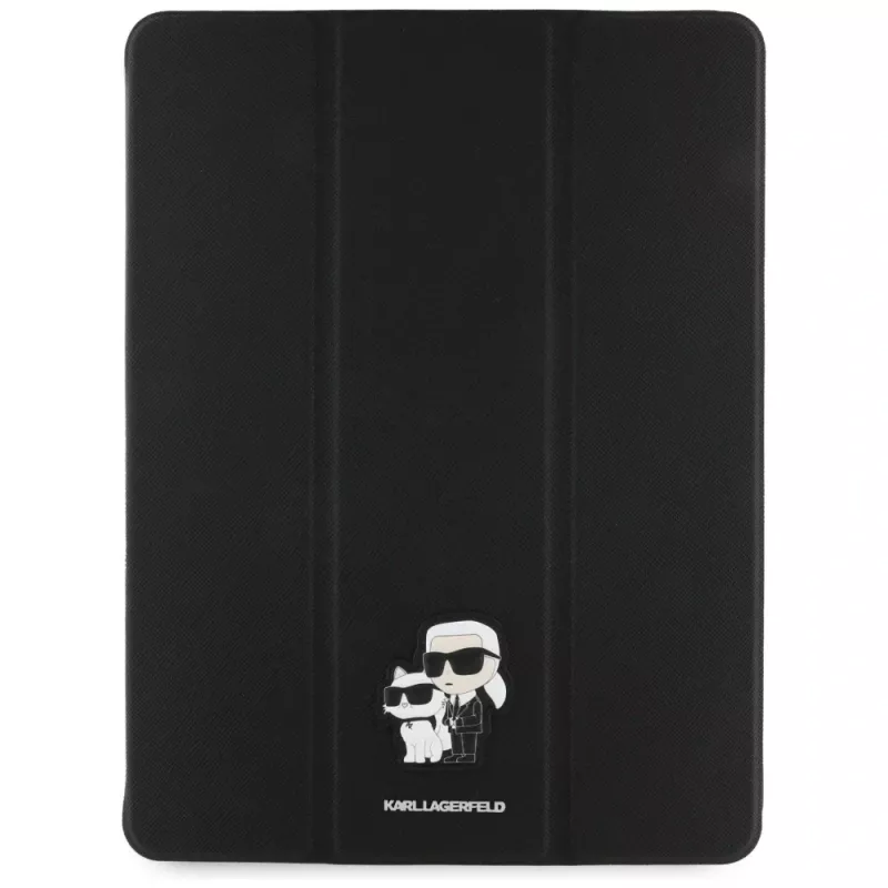 Karl Lagerfeld KLFC13PM24SAKCK funda tipo libro para iPad Pro 13 M4 2024 / M5 2025, negra, Saffiano, magnética, Karl & Choupette