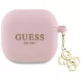 Guess GUA4LECG4P Funda para AirPods 4 rosa silicona 4G Charm