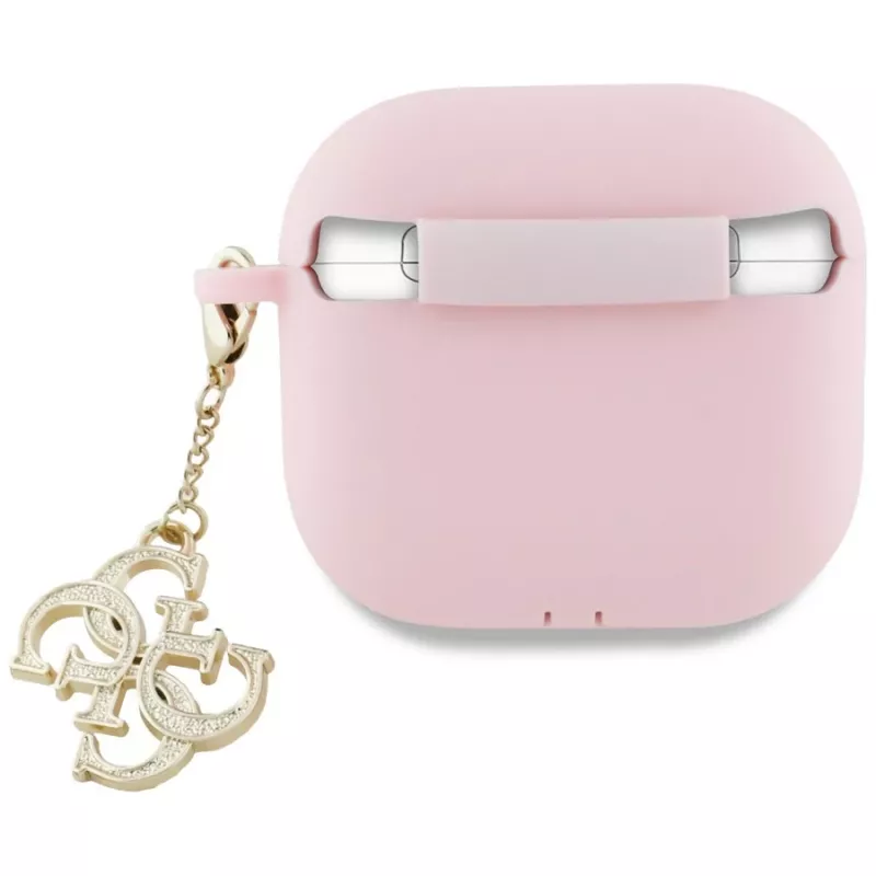 Guess GUA4LECG4P Funda para AirPods 4 rosa silicona 4G Charm