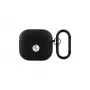 BMW BMA4SSLBK Funda para AirPods 4 negra piel auténtica logo plateado