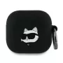 Karl Lagerfeld KLA4RUNCHK Funda AirPods 4 Negro Silicona Cabeza Choupette 3D