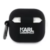 Karl Lagerfeld KLA4RUNCHK Funda AirPods 4 Negro Silicona Cabeza Choupette 3D