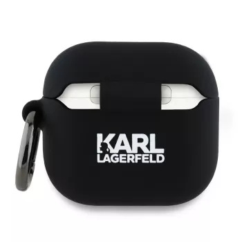 Karl Lagerfeld KLA4RUNCHK Funda AirPods 4 Negro Silicona Cabeza Choupette 3D