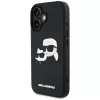 KARL LAGERFELD HC Funda 3D Rubber DoubleHeads para iPhone 16, Negro