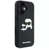 KARL LAGERFELD HC Funda 3D Rubber DoubleHeads para iPhone 16, Negro