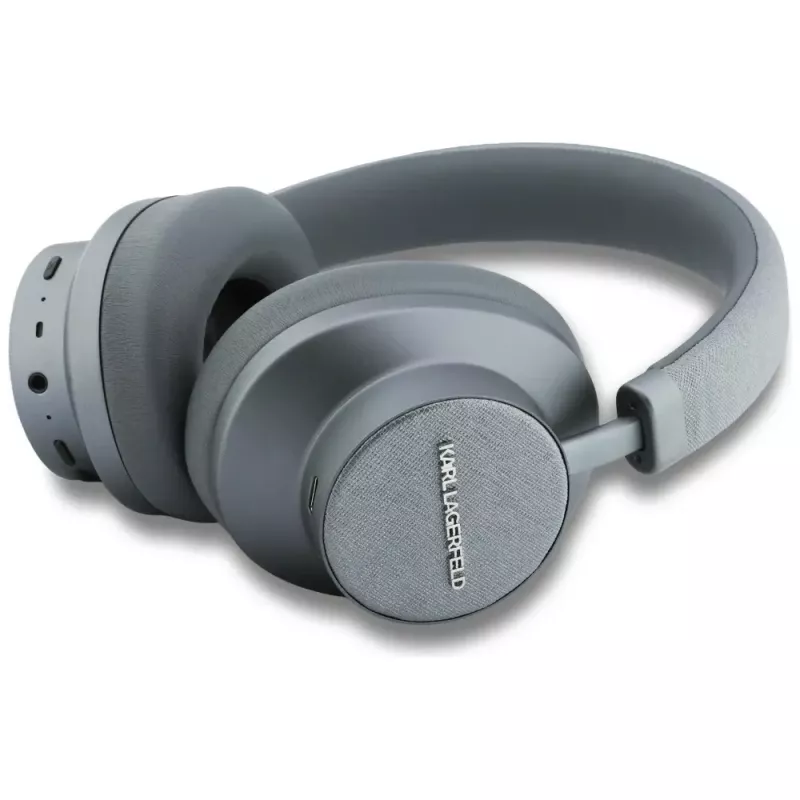 Karl Lagerfeld Auriculares over-ear Bluetooth ANC Saffiano Elongated Gris
