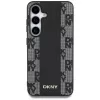 DKNY Funda MagSafe Leather Checkered Pattern para Samsung Galaxy S25, Negro