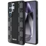 DKNY Funda MagSafe Piel Checkered Pattern para Samsung Galaxy S25 Ultra Negro
