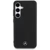 MERCEDES-BENZ Funda de piel con líneas en relieve, compatible con MagSafe, para Samsung Galaxy S25, Negro