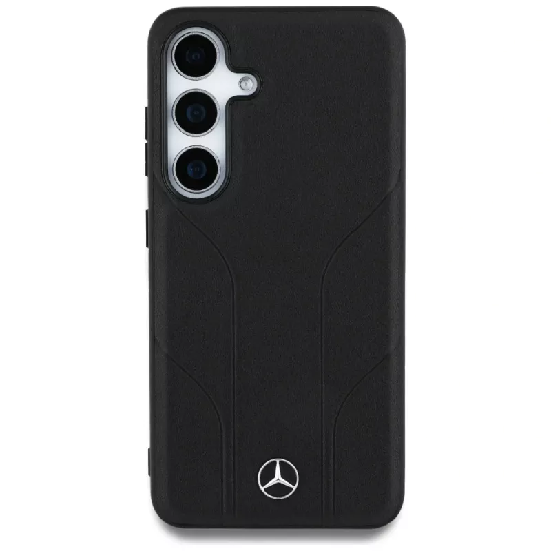 MERCEDES-BENZ Funda Mercedes Leather Debossed Lines MagSafe para Samsung Galaxy S25+ Negro