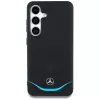 MERCEDES-BENZ Funda Mercedes Leather Contrasted Blue Horizontal Curve MagSafe para Samsung Galaxy S25 Negro