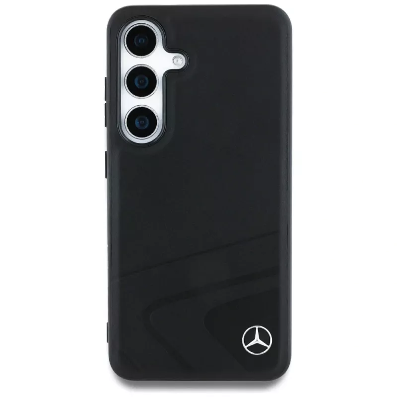 MERCEDES-BENZ Funda Mercedes Leather Horizontal Debossed Curves MagSafe para Samsung Galaxy S25 Negro