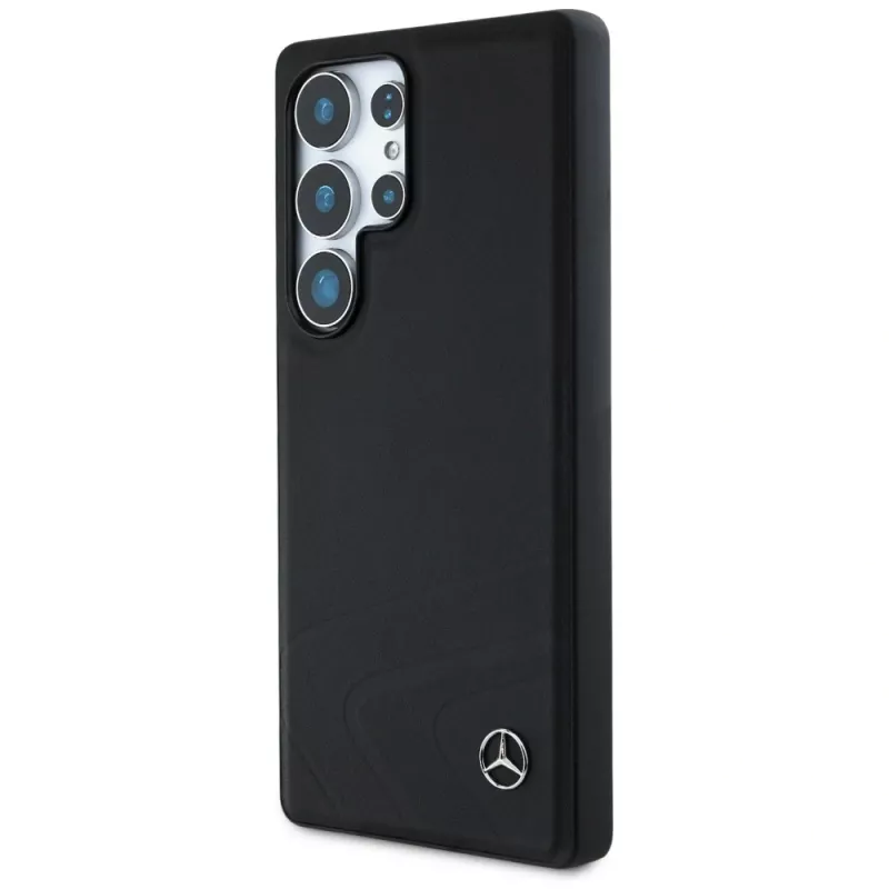 MERCEDES-BENZ Funda Mercedes Leather Horizontal Debossed Curves MagSafe para Samsung Galaxy S25 Ultra Negro