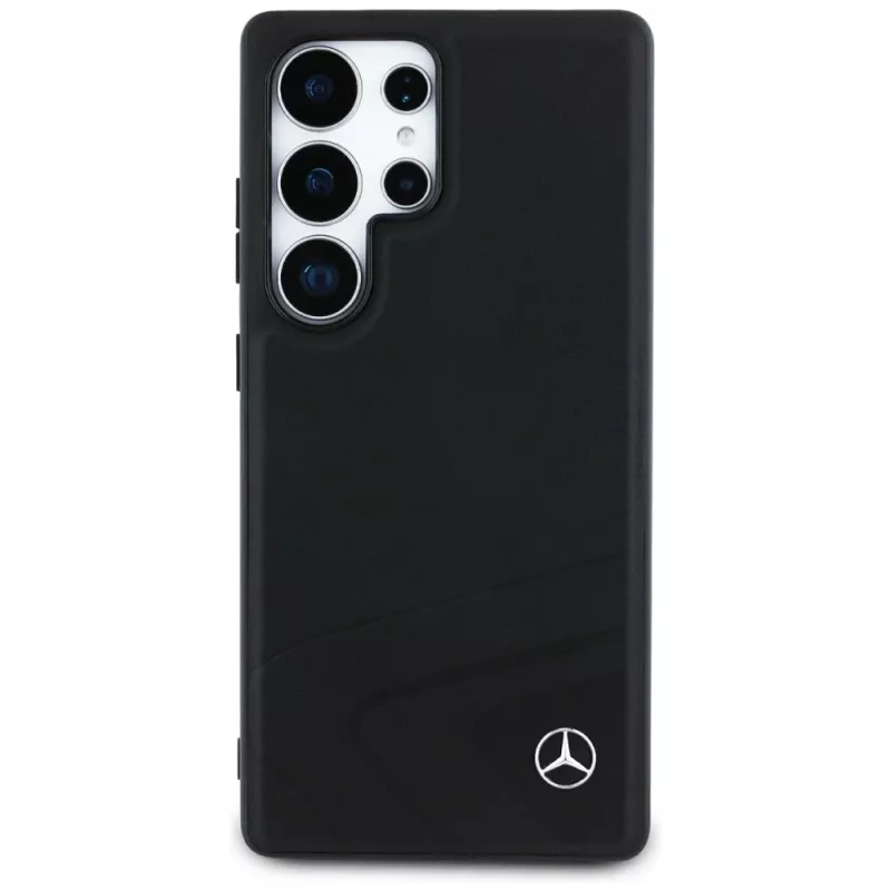 MERCEDES-BENZ Funda Mercedes Leather Horizontal Debossed Curves MagSafe para Samsung Galaxy S25 Ultra Negro
