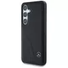 MERCEDES-BENZ Funda de piel con costuras curvas para Samsung Galaxy S25 Negro