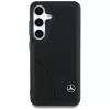 MERCEDES-BENZ Funda de piel con costuras curvas para Samsung Galaxy S25 Negro