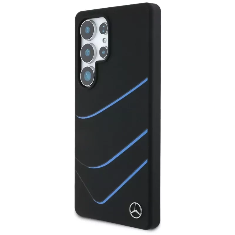 MERCEDES-BENZ Funda MagSafe Silicone Contrasted Curves para Samsung Galaxy S25 Ultra Negro
