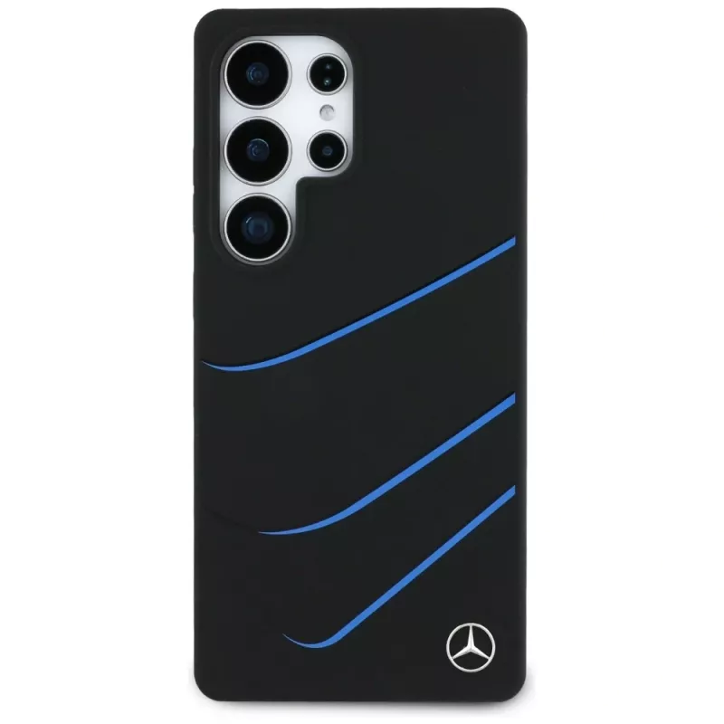 MERCEDES-BENZ Funda MagSafe Silicone Contrasted Curves para Samsung Galaxy S25 Ultra Negro