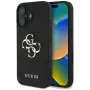 Guess Funda Grained Big 4G Logo Small Classic Logo para iPhone 16 (Negro)
