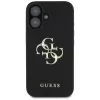 Guess Funda Grained Big 4G Logo Small Classic Logo para iPhone 16 (Negro)