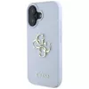 Guess Funda trasera Grained Big 4G Logo Small Classic Logo para Apple iPhone 16 - Azul