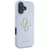 Guess Funda trasera Grained Big 4G Logo Small Classic Logo para Apple iPhone 16 - Azul