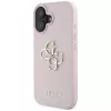 Guess Funda trasera Grained Big 4G Logo Small Classic Logo para Apple iPhone 16 - Rosa