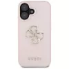Guess Funda trasera Grained Big 4G Logo Small Classic Logo para Apple iPhone 16 - Rosa