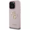 Guess Funda trasera Grained Big 4G Logo Small Classic Logo para Apple iPhone 16 Pro (Rosa)