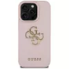 Guess Funda trasera Grained Big 4G Logo Small Classic Logo para Apple iPhone 16 Pro (Rosa)