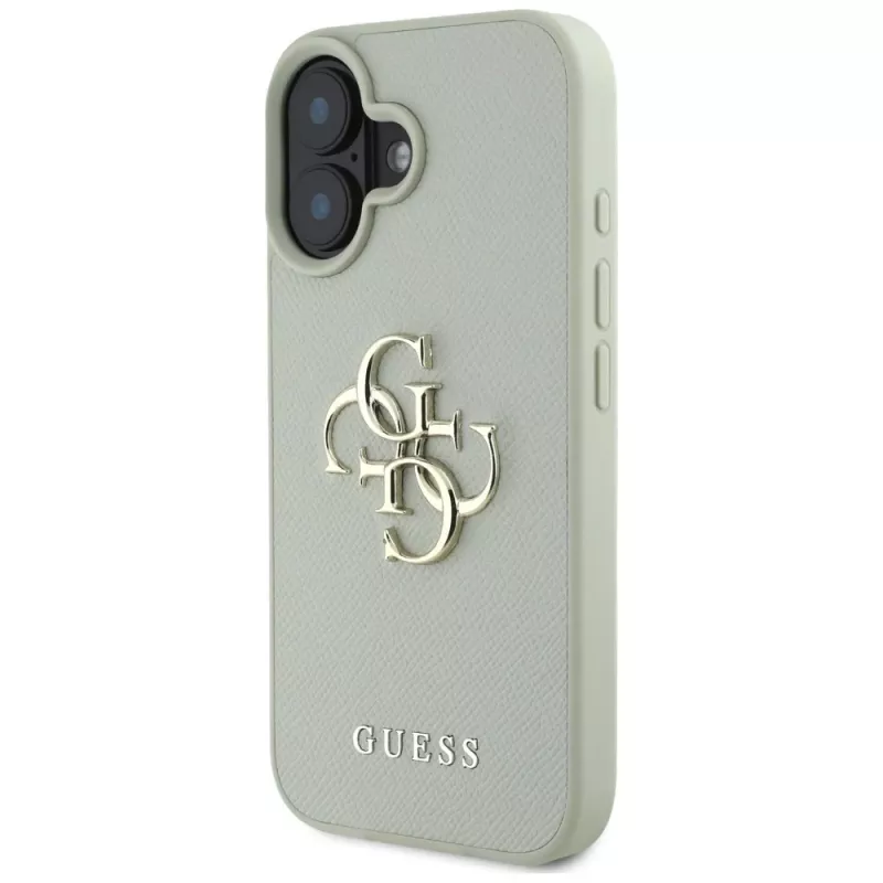 Guess Funda trasera Grained Big 4G Logo Small Classic para iPhone 16 - Verde