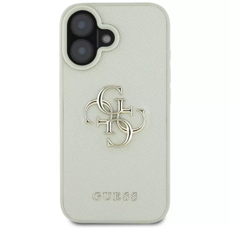 Guess Funda trasera Grained Big 4G Logo Small Classic para iPhone 16 - Verde