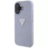 Guess Funda Hot Stamp 4G Pattern Triangle Metal Logo para iPhone 16 (Morado)