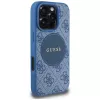 Guess 4G Circle Classic Logo funda MagSafe para iPhone 16 Pro azul