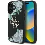 Guess Grained Roses Big 4G Logo funda para Apple iPhone 16, negro