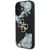Guess Grained Roses Big 4G Logo funda para Apple iPhone 16, negro