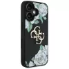 Guess Grained Roses Big 4G Logo funda para Apple iPhone 16, negro