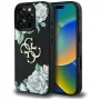 Guess Grained Roses Big 4G Logo funda para Apple iPhone 16 Pro, negro