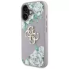Guess Grained Roses Big 4G Logo funda para Apple iPhone 16 - lila