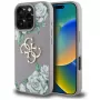 Guess Grained Roses Big 4G Logo funda trasera para Apple iPhone 16 Pro - lila