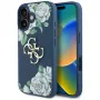 Guess Grained Roses Big 4G Logo funda para Apple iPhone 16 - azul