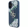 Guess Grained Roses Big 4G Logo funda para Apple iPhone 16 - azul