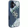 Guess Grained Roses Big 4G Logo funda para Apple iPhone 16 - azul