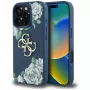 Guess Grained Roses Big 4G Logo funda para iPhone 16 Pro Max, azul
