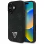 Guess Grained Hot Stamp Peony Triangle Logo funda MagSafe para iPhone 16 (negro)