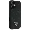 Guess Grained Hot Stamp Peony Triangle Logo funda MagSafe para iPhone 16 (negro)