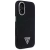 Guess Denim Triangle Logo funda MagSafe para iPhone 16 negro