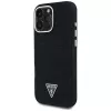 Guess Denim Triangle Logo funda MagSafe para Apple iPhone 16 Pro, negro