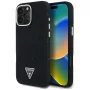 Guess Denim Triangle Logo funda MagSafe para Apple iPhone 16 Pro Max, negro
