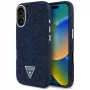 Guess Denim Triangle Logo funda MagSafe para iPhone 16 azul